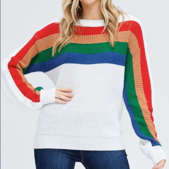 LARA Sweaters - NWT LARA rainbow stripped sweater